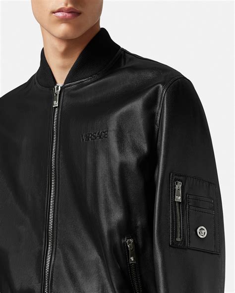 bomber versace usato contrassegno|Versace Leather Bomber Jacket .